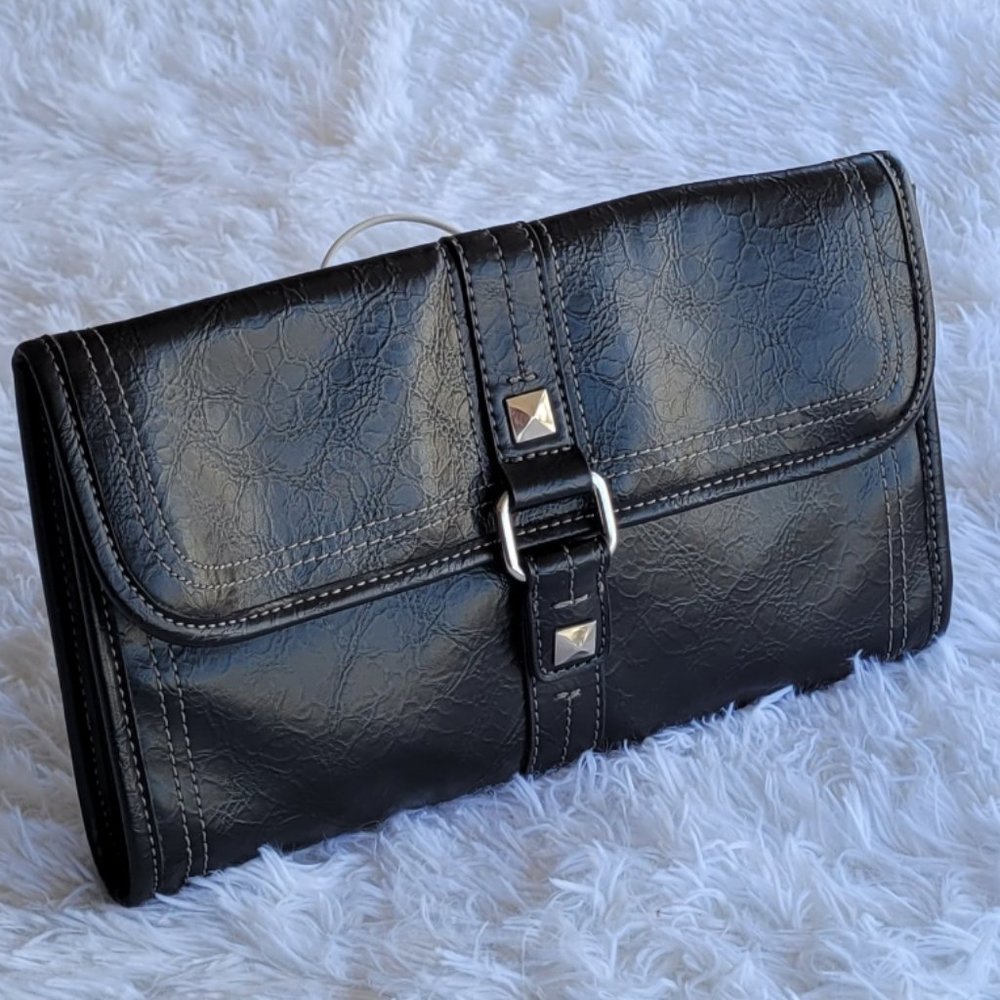 Vintage Nine and Co. By Nine West Black Leather Clutch Purse